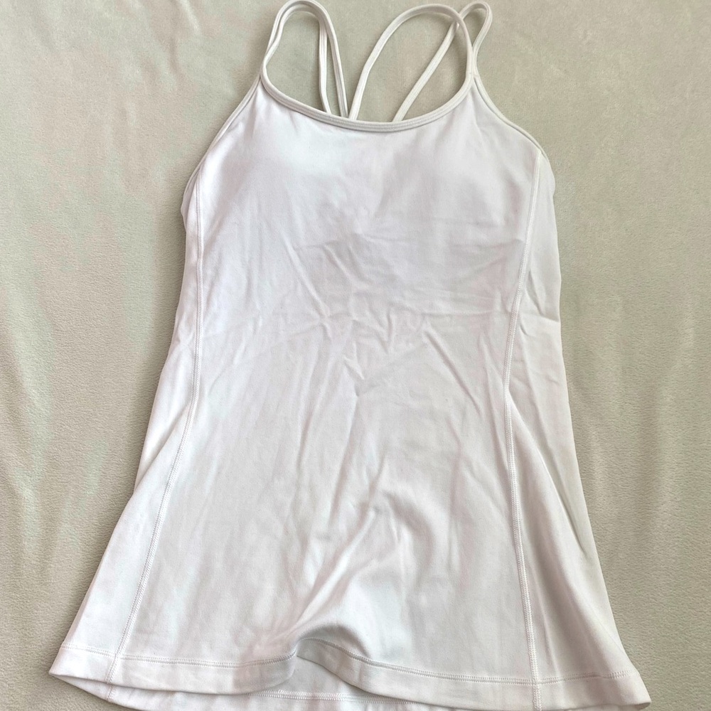 Lululemon padded white double strap tank
